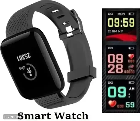 ID116 Bluetooth Fitness Smart Watch Smartwatch - Black-thumb0