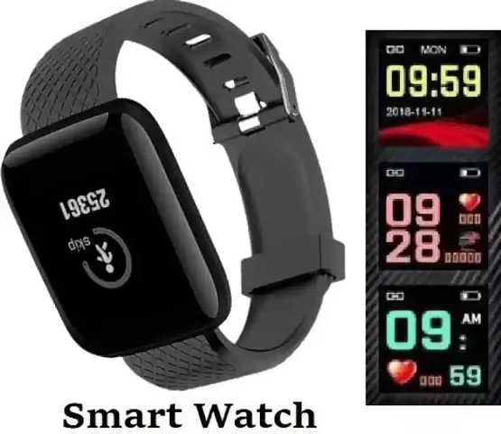 ID116 Bluetooth Fitness Smart Watch Smartwatch - Black