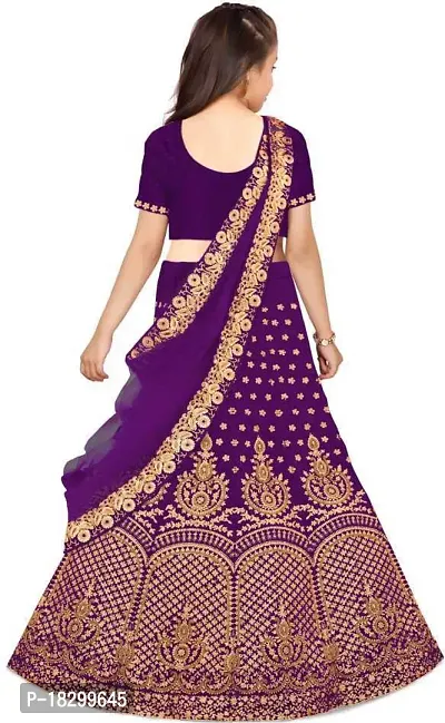 Alluring Purple Silk Blend Lehenga Cholis For Girls-thumb2