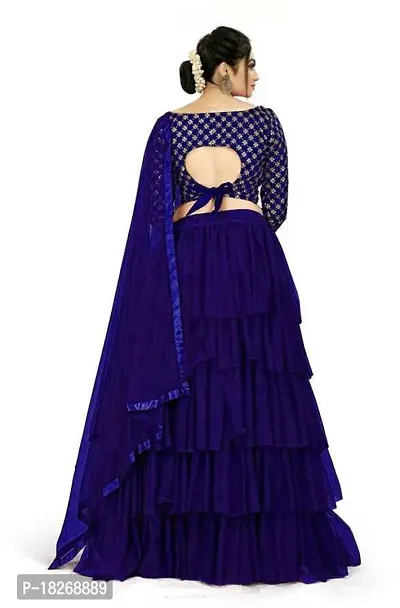 Stylish Blue Net Embellished Lehenga Choli Set For Women-thumb2