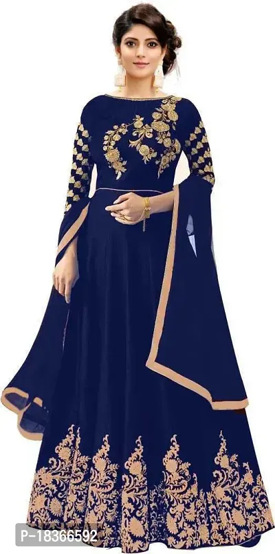 Stylish Anarkali Satin Gown-thumb0