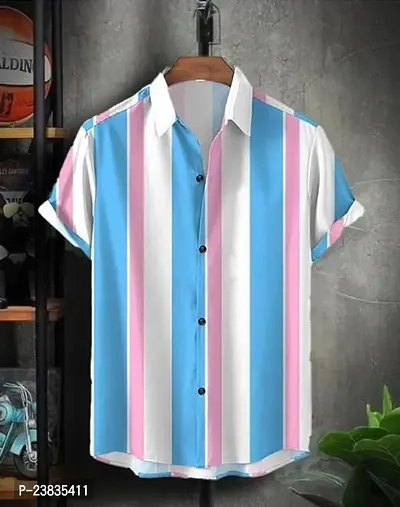 Stylish Lycra Short Sleeves Shirt For Men-thumb0