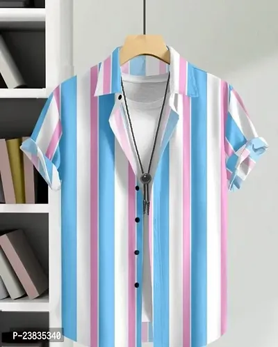 Stylish Lycra Short Sleeves Shirt For Men-thumb0