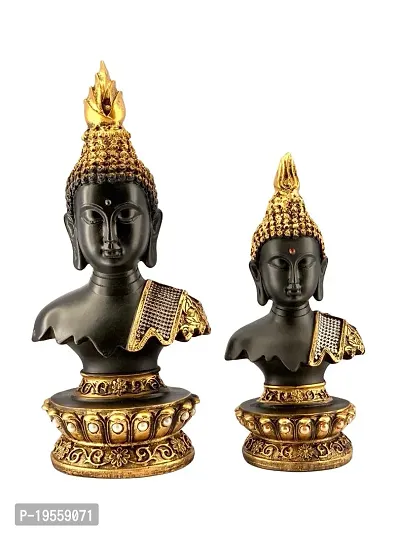 (2 pairs) Buddha Statue for Home Table Decoration Plam Lord Gautam Face Idol Handcrafted Polyresin Showpiece Living Room Figure Gifting Item  by MONARK