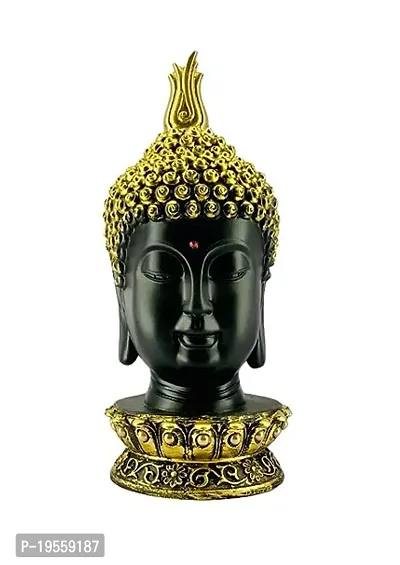 Buddha Statue for Home Table Decoration Plam Lord Gautam Budh Face Idol Handcrafted Polyresin Showpiece Living Room Figure Gifting Item  by MONARK