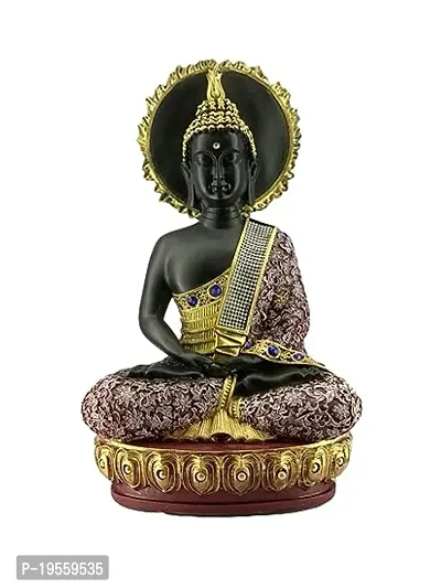 Buddha Statue Idol for Home Table Decoration Plam Lord Sitting Handcrafted Polyresin Showpiece Living Room Figure Gifting Item  by MONARK