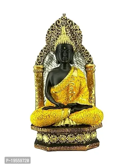 Buddha Statue Idol for Home Table Decoration Plam Lord Sitting Handcrafted Polyresin Gautam Budh Showpiece Living Room Figure Gifting Item  by MONARK