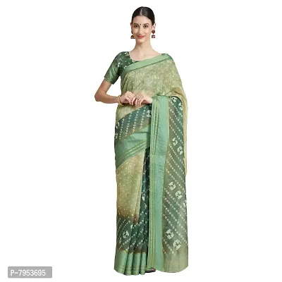 MISHRI COLLECTION Women's Saree Pure Cotton Fabric Digital Print Saree with Unstitched Blouse Piece (Free Size)-thumb0