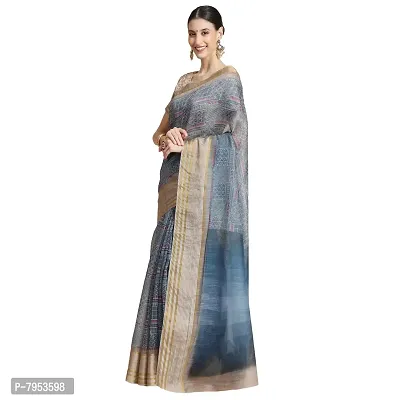 MISHRI COLLECTION Women's Saree Pure Cotton Digital Print Saree with Unstitched Blouse-thumb2