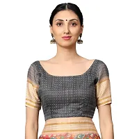 MISHRI COLLECTION Women's Saree Pure Cotton Fabric Digital Print Saree with Unstitched Blouse Piece (Free Size) (Maroon & Grey)-thumb4