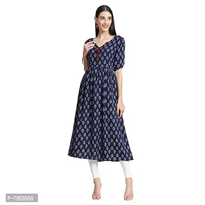 MISHRI COLLECTION Rayon Fabric Fully Stitched Straight Print Kurti/Kurta for Women  Girls-thumb0