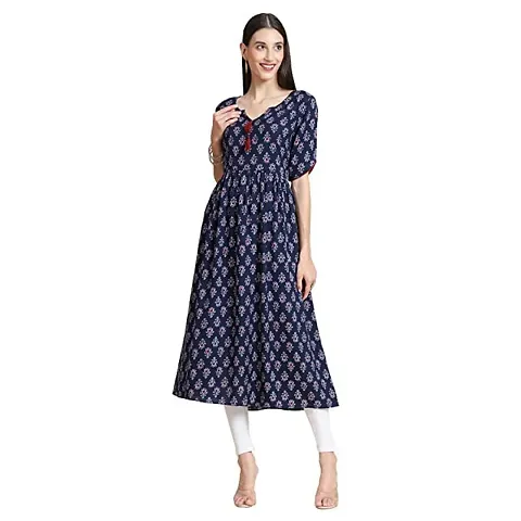 MISHRI COLLECTION Rayon Fabric Fully Stitched Straight Print Kurti/Kurta for Women Girls