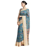 MISHRI COLLECTION Women Pure Cotton Fabric Saree with Digital Print and Unstitched Blouse-thumb1