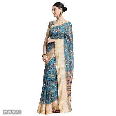 MISHRI COLLECTION Women Pure Cotton Fabric Saree with Digital Print and Unstitched Blouse-thumb2