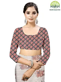 MISHRI COLLECTION Women Saree Pure Cotton Fabric Off-White Radhekrishna Digital Print Saree with Unstitched Blouse Piece (Off-white colored)-thumb3