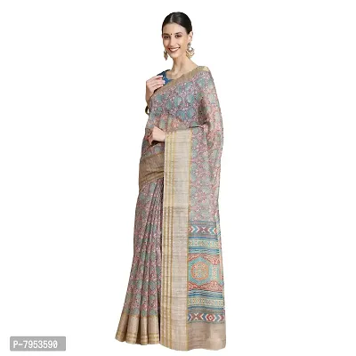 MISHRI COLLECTION Women's Saree Pure Cotton Digital Print Saree with Unstitched Blouse-thumb2