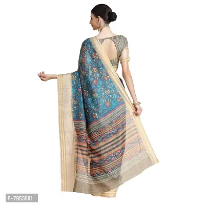 MISHRI COLLECTION Women Pure Cotton Fabric Saree with Digital Print and Unstitched Blouse-thumb3