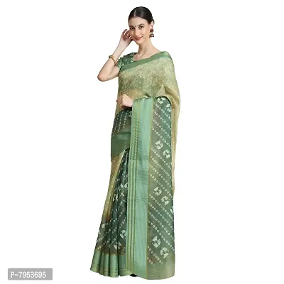 MISHRI COLLECTION Women's Saree Pure Cotton Fabric Digital Print Saree with Unstitched Blouse Piece (Free Size)-thumb2