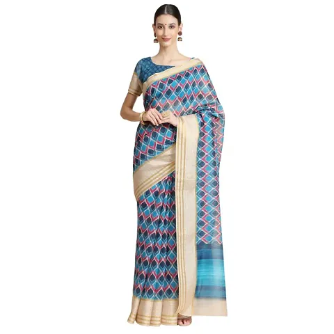 Women Pure Digital Print Saree with Unstitched Blouse Piece