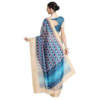 Women Pure Cotton Digital Print Saree with Unstitched Blouse Piece-thumb2