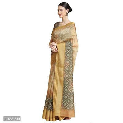 Women Pure Cotton Digital Print Saree with Unstitched Blouse Piece-thumb4