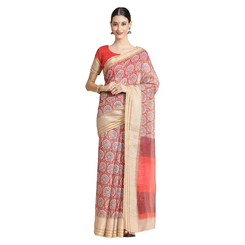 Women Pure Digital Print Saree with Unstitched Blouse Piece