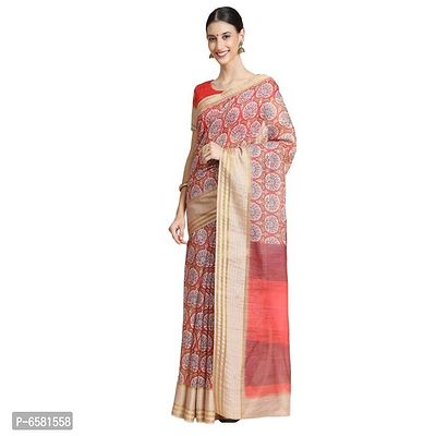 Women Pure Cotton Digital Print Saree with Unstitched Blouse Piece-thumb4