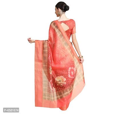 Women Pure Cotton Digital Print Saree with Unstitched Blouse Piece-thumb3