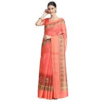 Women Pure Cotton Digital Print Saree with Unstitched Blouse Piece-thumb3