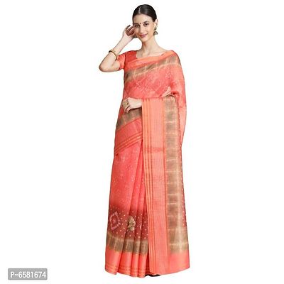 Women Pure Cotton Digital Print Saree with Unstitched Blouse Piece-thumb4