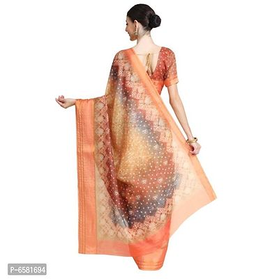 Women Pure Cotton Digital Print Saree with Unstitched Blouse Piece-thumb3