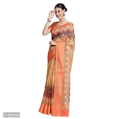 Women Pure Cotton Digital Print Saree with Unstitched Blouse Piece-thumb4