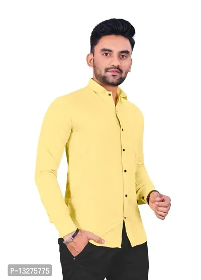 Stylish Lycra Solid shirt for Men-thumb0