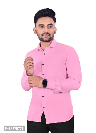 Stylish Lycra Solid shirt for Men-thumb0