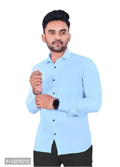 Stylish Lycra Solid shirt for Men-thumb0