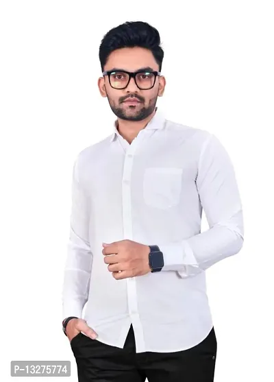 Stylish Lycra Solid shirt for Men-thumb0