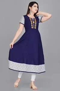 PEELOANE LABELA Fashion Women's New Elegance Regular Fit Soft Cotton Short Sleeve V-Neck Casual Lightweight Round Kurti-thumb2