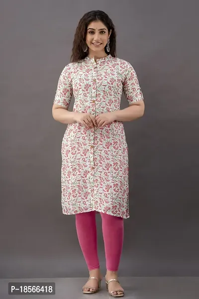 Stylish Straight Printed Cotton Blend Kurta-thumb0