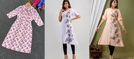 Fancy Slub Kurtas For Women Pack Of 3