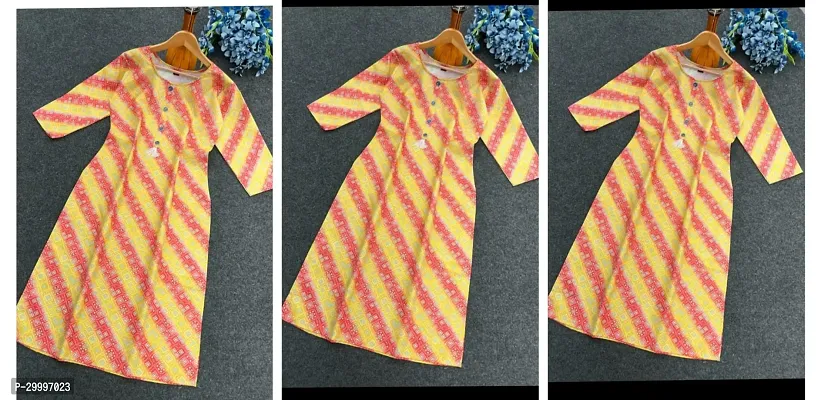 Stylish Multicoloured Printed Cotton Slub Kurta Pack Of 3-thumb0