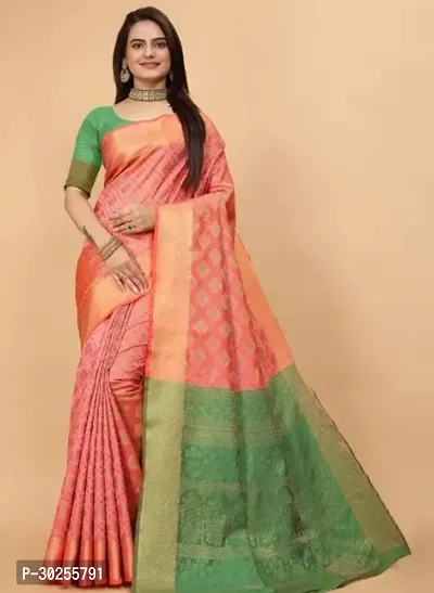 Elegant Multicoloured Cotton Saree with Blouse piece For Women