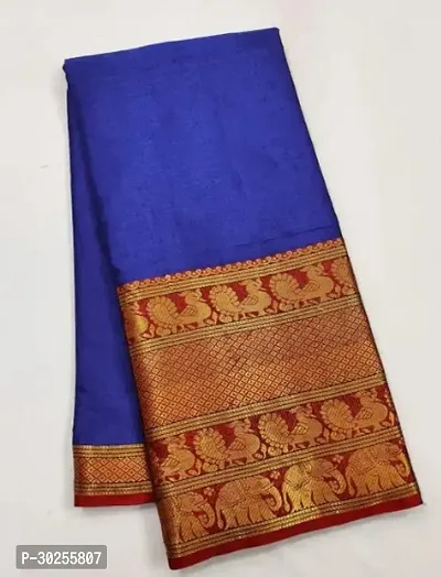 Elegant Multicoloured Cotton Saree with Blouse piece For Women