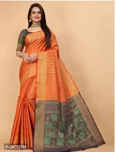 Elegant Multicoloured Cotton Saree with Blouse piece For Women