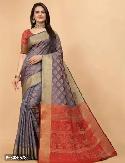 Elegant Multicoloured Cotton Saree with Blouse piece For Women