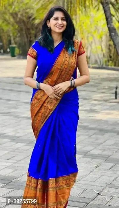 Elegant Multicoloured Cotton Silk Saree with Blouse piece For Women