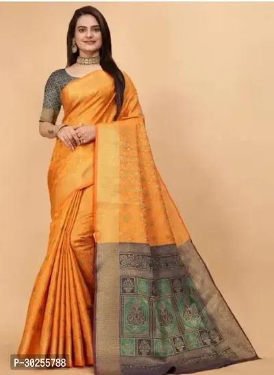 Elegant Multicoloured Cotton Saree with Blouse piece For Women