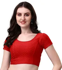 Stylish Red Cotton Blend Stitched Blouse for women-thumb4