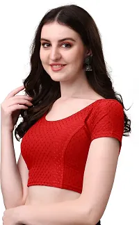 Stylish Red Cotton Blend Stitched Blouse for women-thumb2