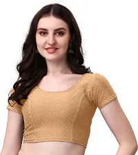 Stylish Beige Cotton Blend Stitched Blouse for women-thumb3