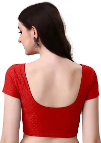 Stylish Red Cotton Blend Stitched Blouse for women-thumb1